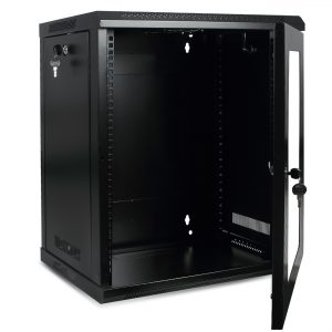 NetShell Wall mounted type cabinet Black Cabinet with Steel Framework Glass Door 12U (NSH-12W-66)-0