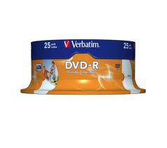 Verbatim DVD-R 16X SP25 Wide Inkjet Printable ID Brand (43538)-0
