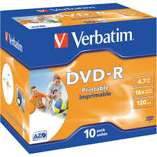Verbatim DVD-R 16X 10PK Wide Inkjet Printable ID Brand (43521)-0