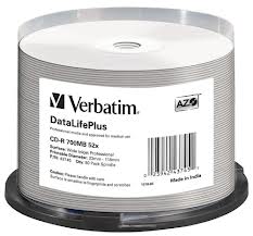 Verbatim CD-R 52X SP50 WIDE-PRINTABLE NO-ID FULL FACE (43745)-0