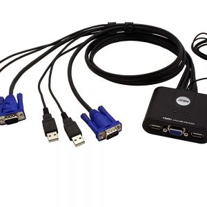 ATEN KVM SWITCH USB - 2 PORT WITH INTEGRATED CABLE INCLUDING (CS22U)-0