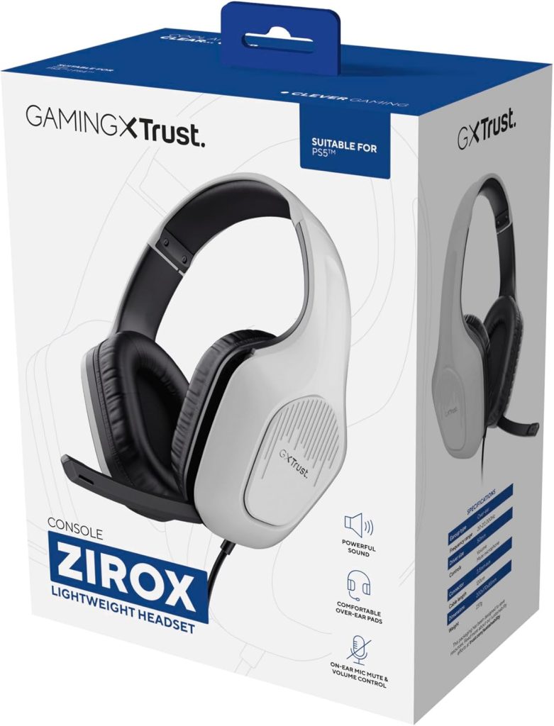 TRUST GAMING HEADSET ZIROX GXT415PS FOR PS4/5 LIGHTWEIGHT ONE JACK WHITE image 2