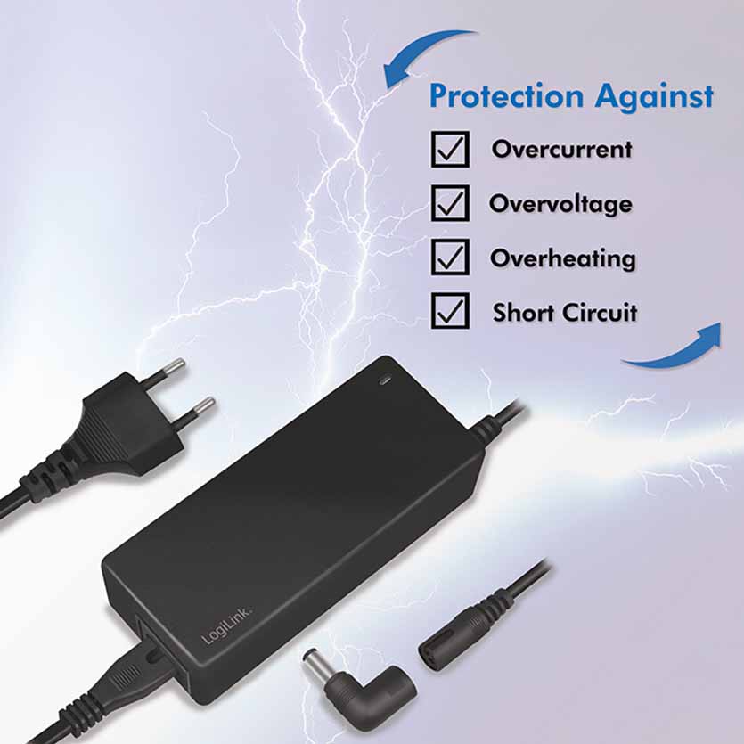 LOGILINK UNIVERSAL NOTEBOOK POWER SUPPLY 90W WITH 9 TIPS (PA0215) image 2