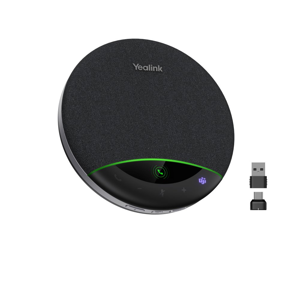 Yealink Speakerphone Bluetooth Portable, AI Microphone, 5m Voice Pickup, DaisyChain, LCD & BT Dongle SP96 USB-C/A