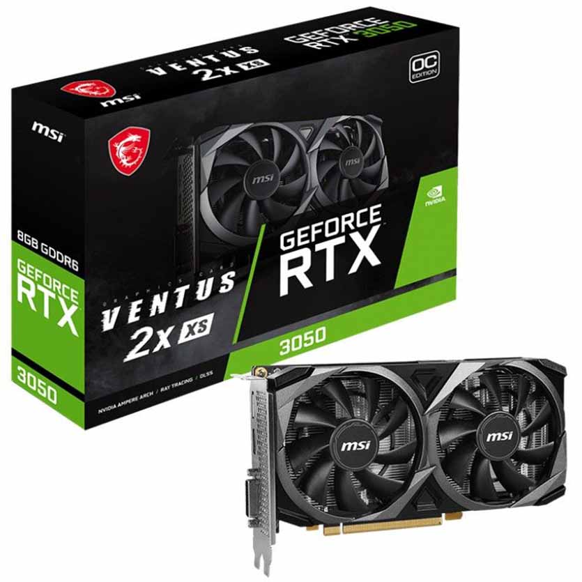MSI RTX 3050 Ventus 2X XS OC 8GB GDDR6 Graphics Card
